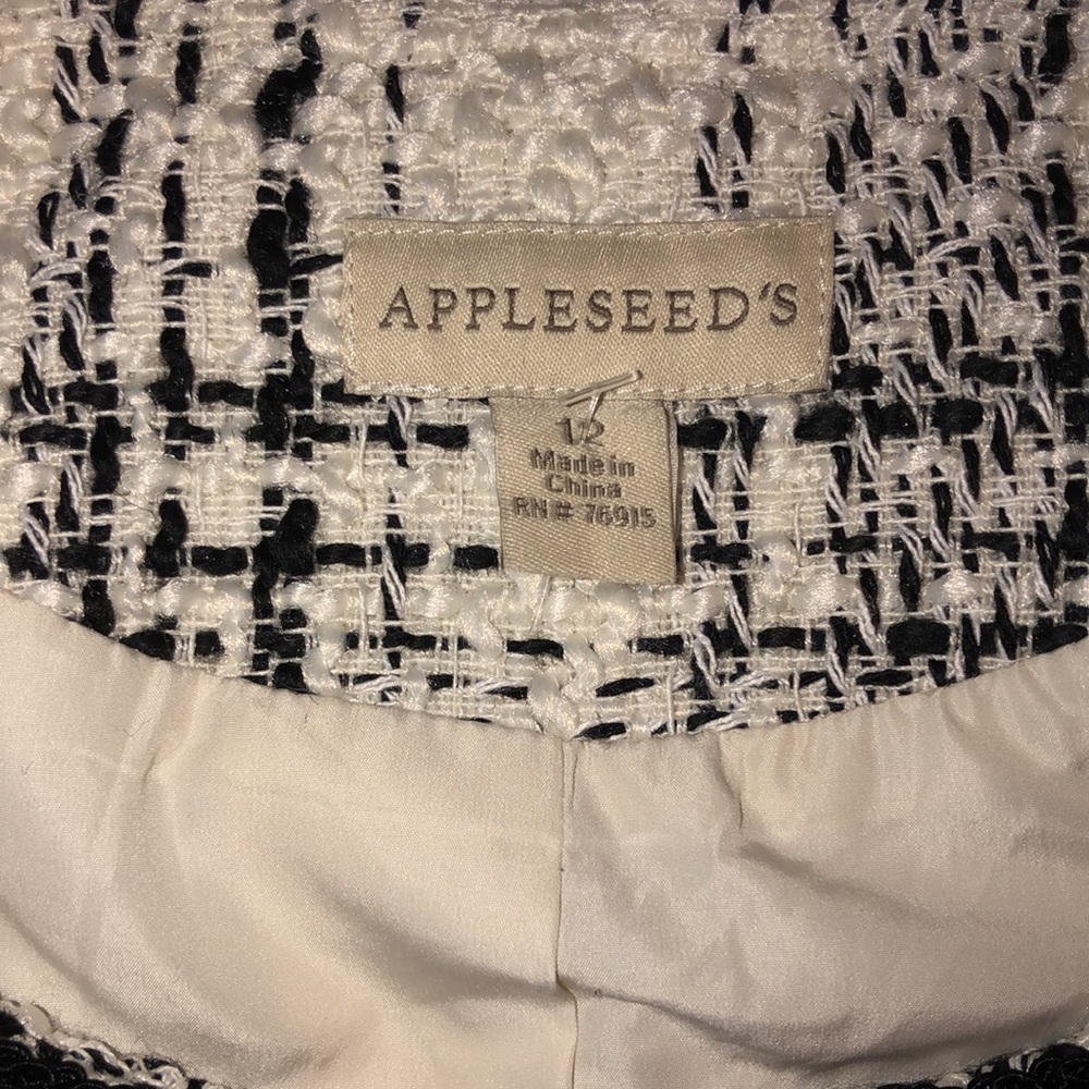 Appleseed’s Contrast Binding Open Front Tweed Jac… - image 3